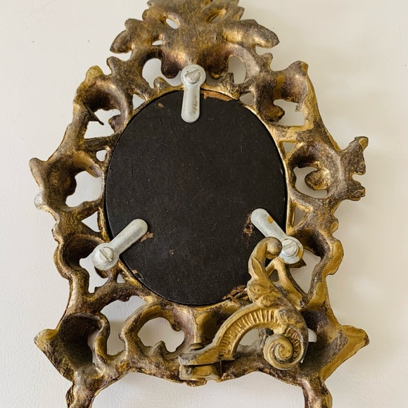 Vintage Ormolu Picture Frame Cost Iron Easel Table Top - Picture 8 of 10